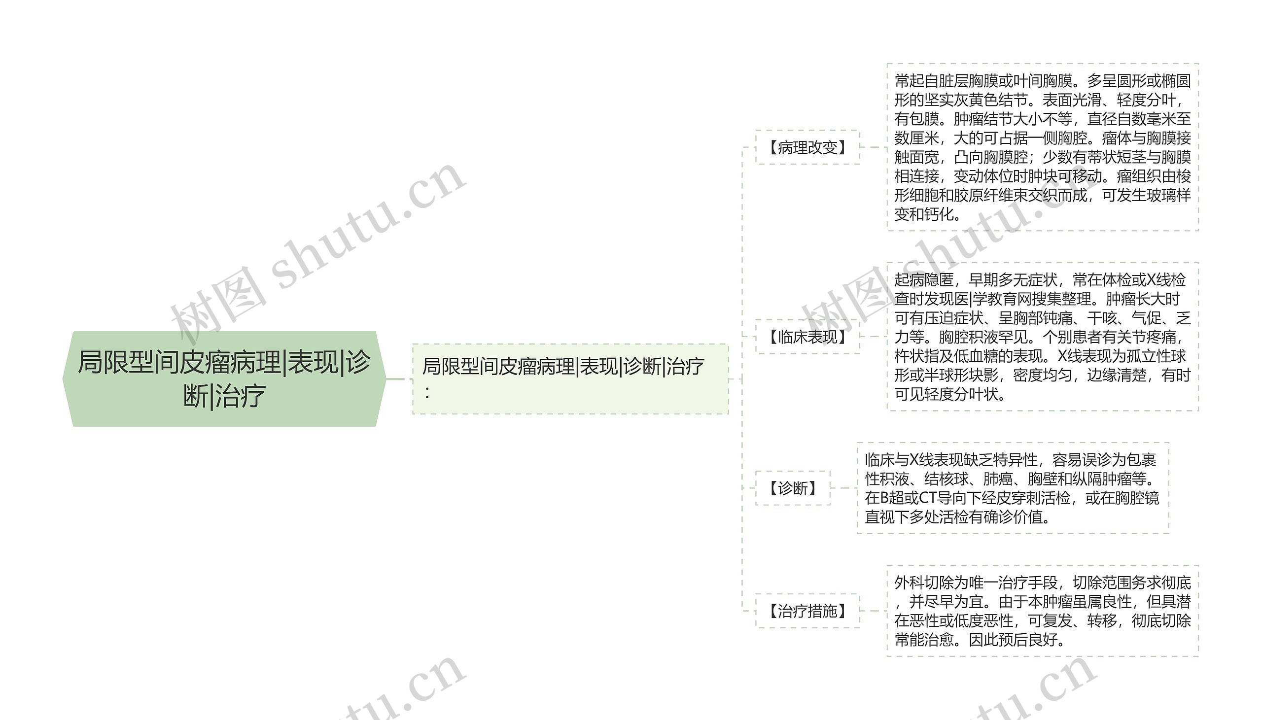 局限型间皮瘤病理|表现|诊断|治疗思维导图