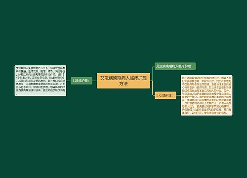 艾滋病晚期病人临床护理方法