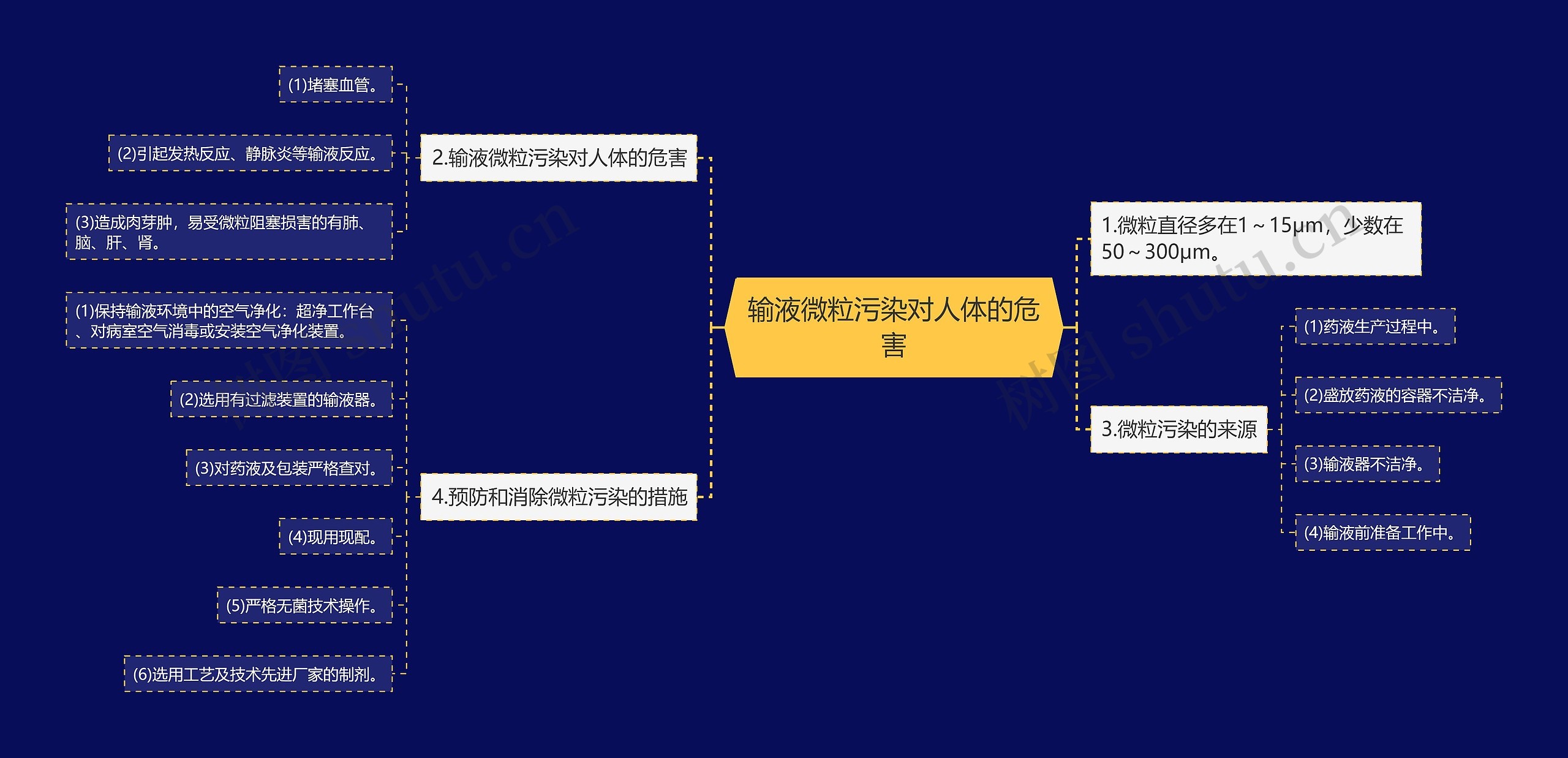 输液微粒污染对人体的危害思维导图