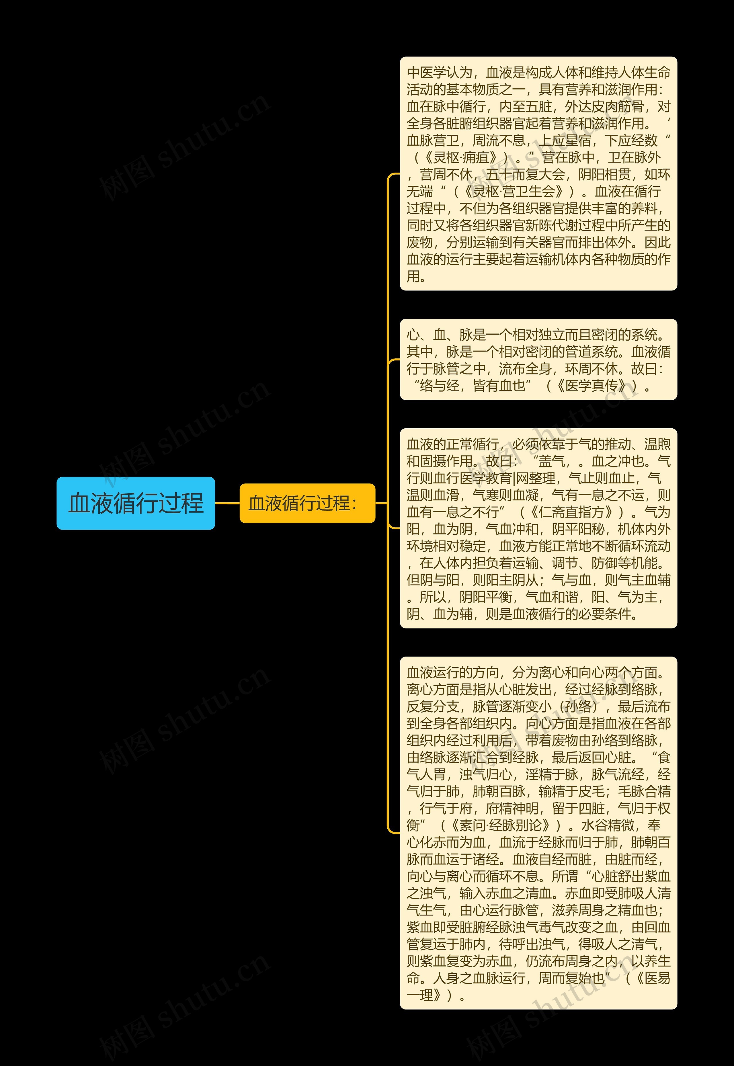 血液循行过程思维导图