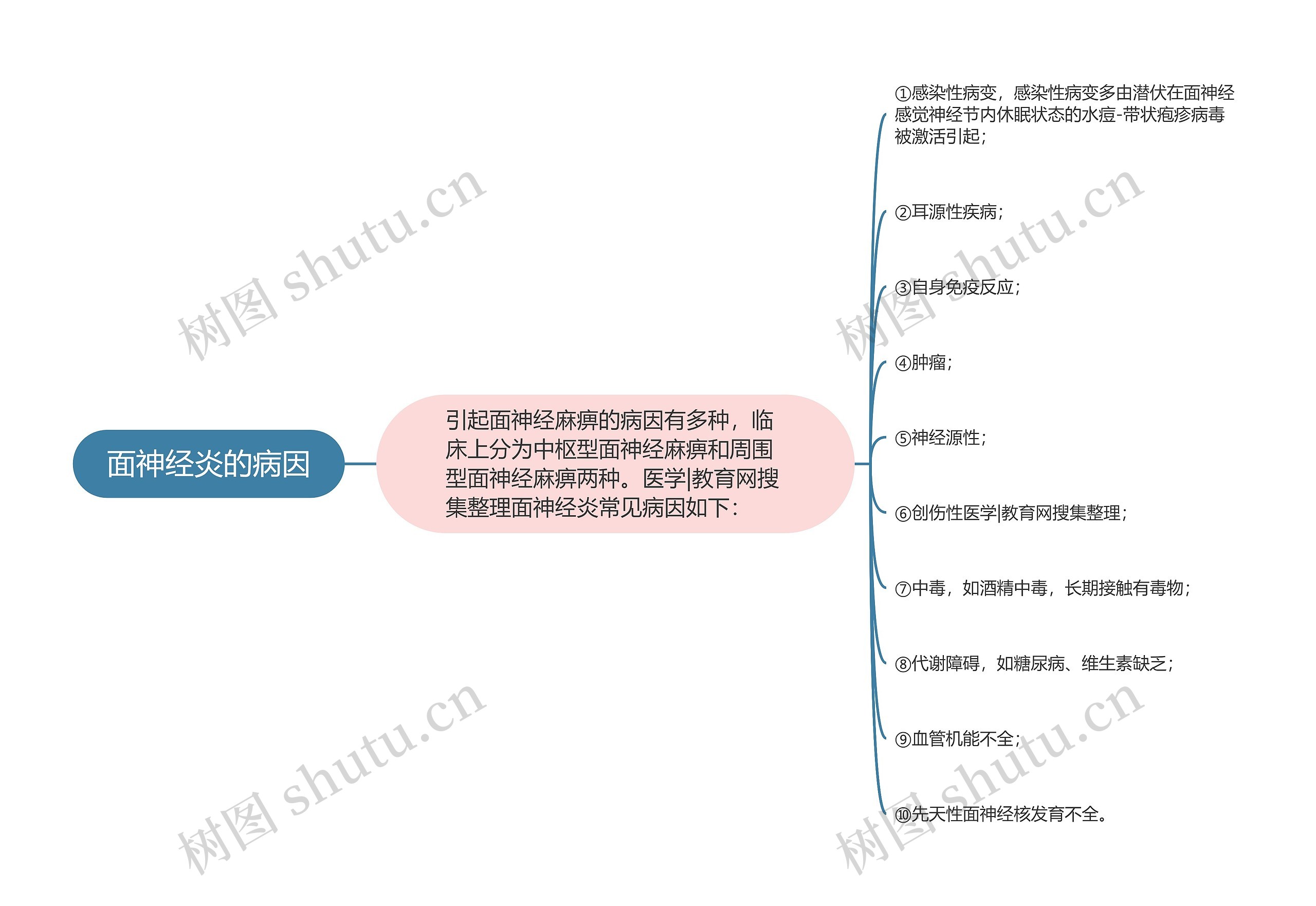 面神经炎的病因思维导图