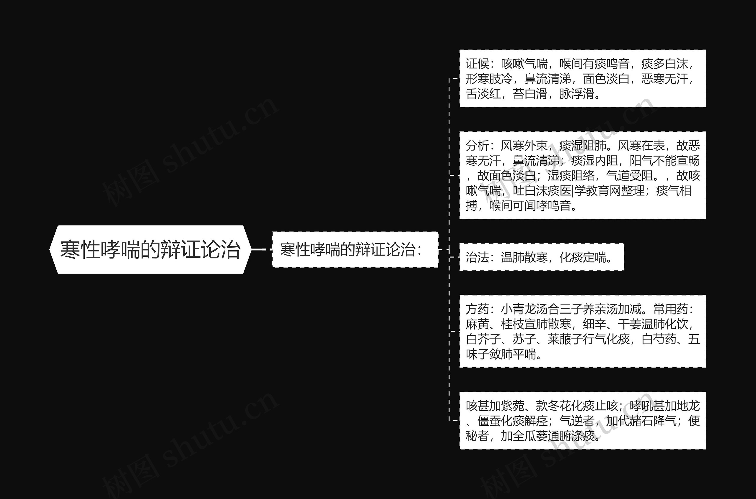 寒性哮喘的辩证论治思维导图