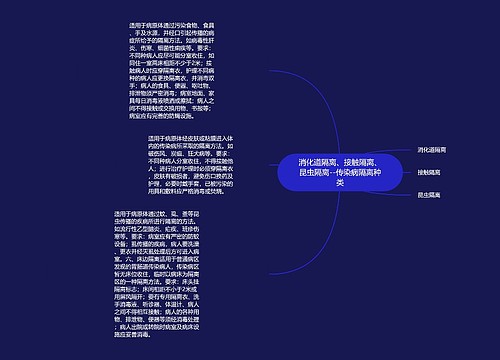 消化道隔离、接触隔离、昆虫隔离--传染病隔离种类