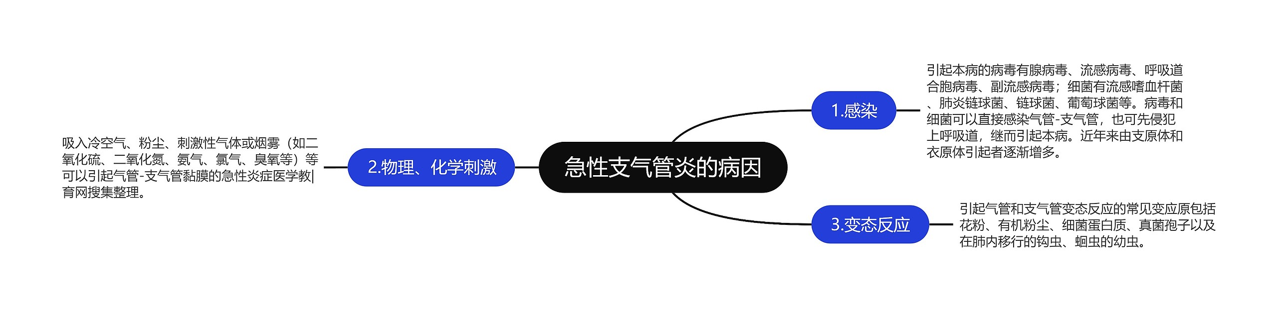 急性支气管炎的病因思维导图