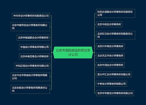 北京市高院规定的司法审计公司