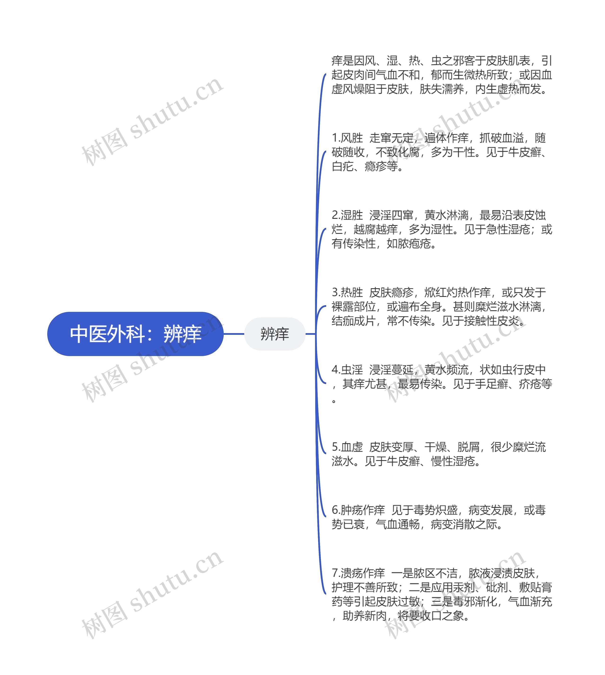 中医外科：辨痒思维导图