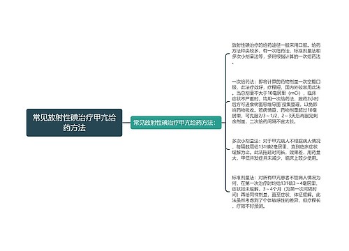 常见放射性碘治疗甲亢给药方法