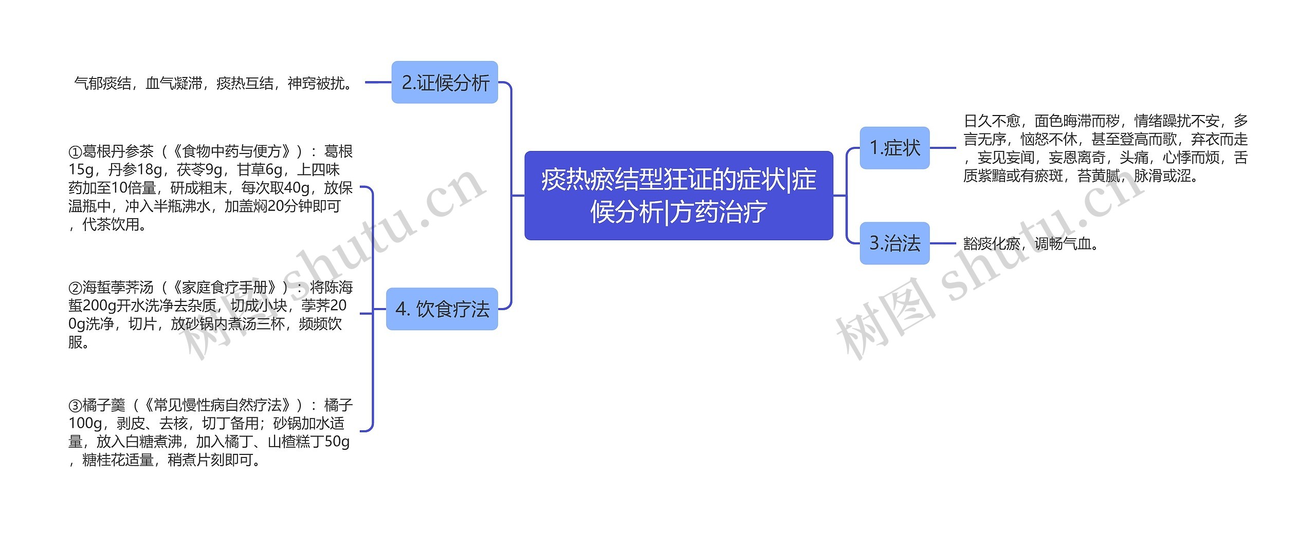 痰热瘀结型狂证的症状|症候分析|方药治疗思维导图