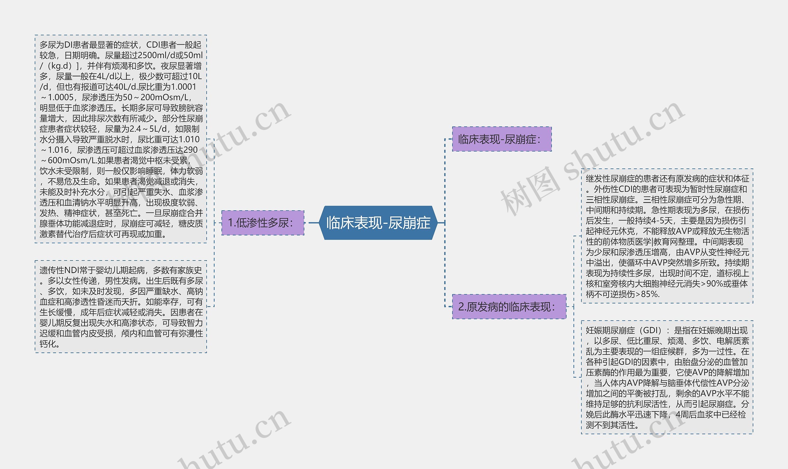 临床表现-尿崩症思维导图