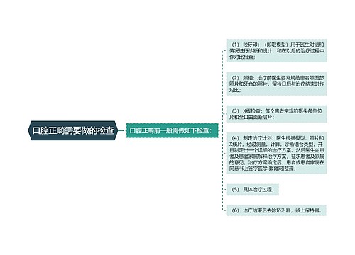 口腔正畸需要做的检查