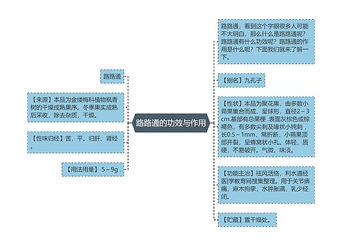 路路通的功效与作用