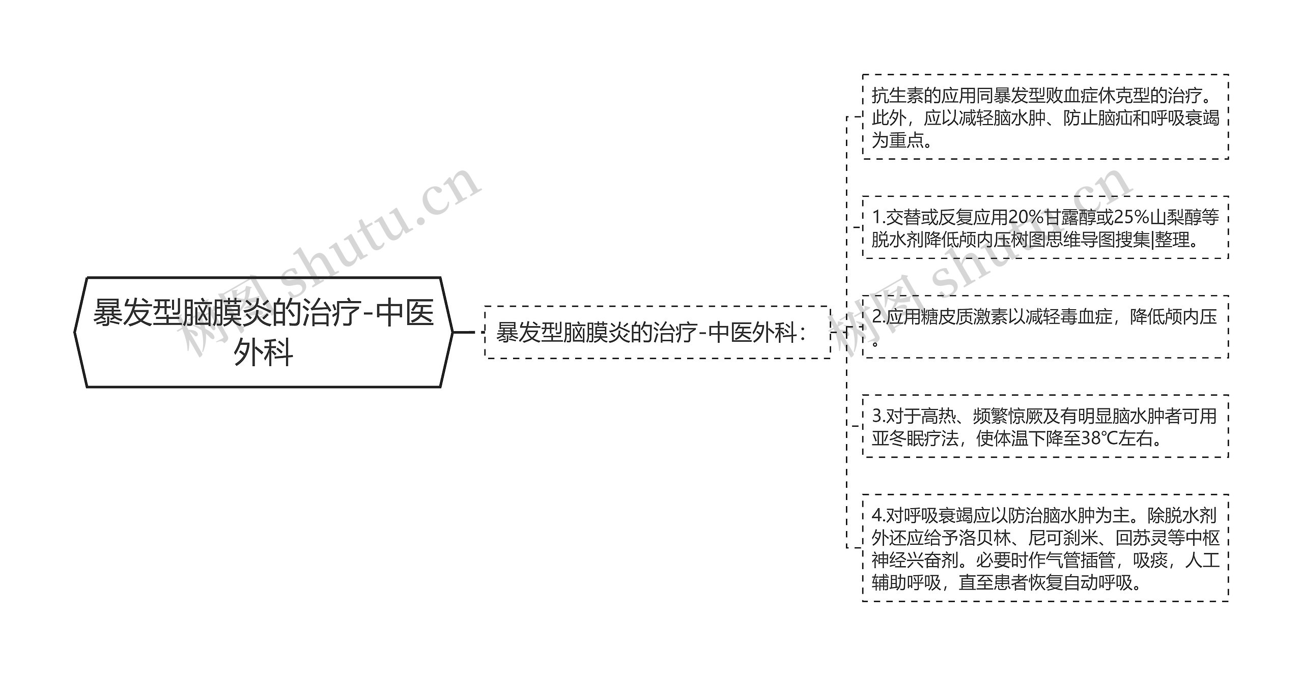 暴发型脑膜炎的治疗-中医外科思维导图