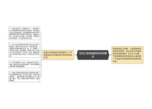 宝宝口腔溃疡的种类有哪些