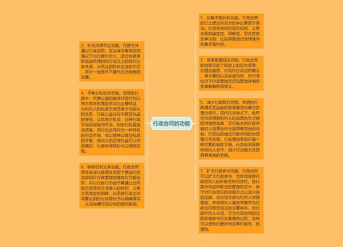 行政合同的功能