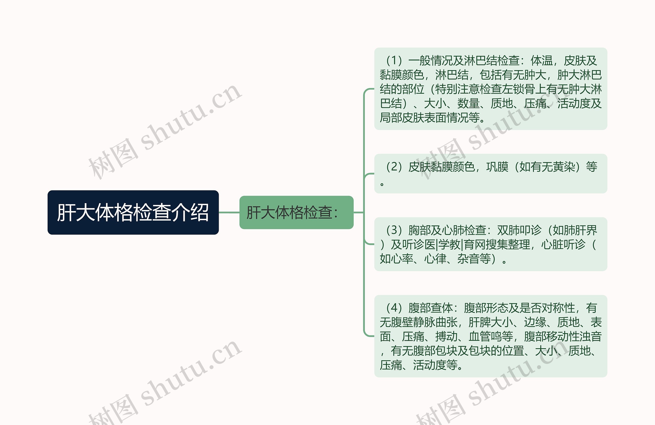 肝大体格检查介绍思维导图