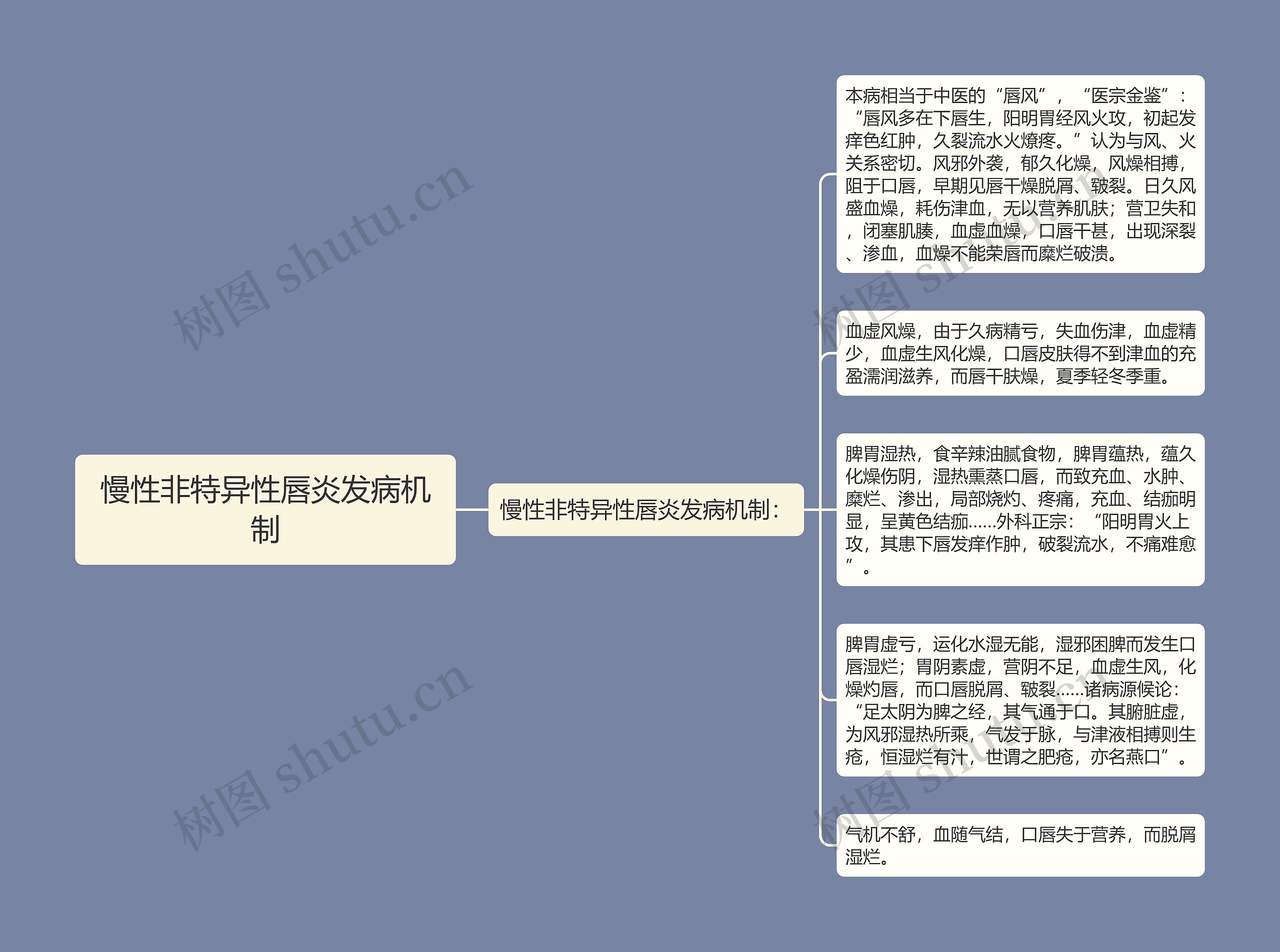 慢性非特异性唇炎发病机制思维导图