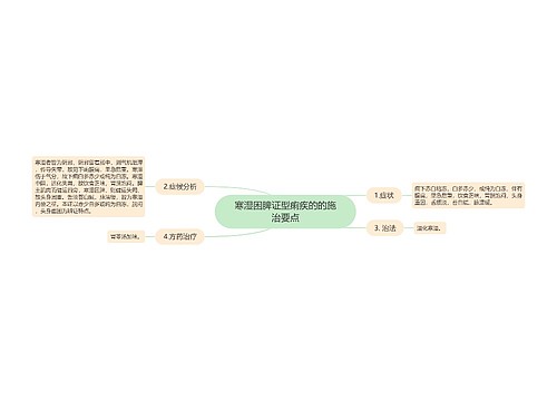 寒湿困脾证型痢疾的的施治要点