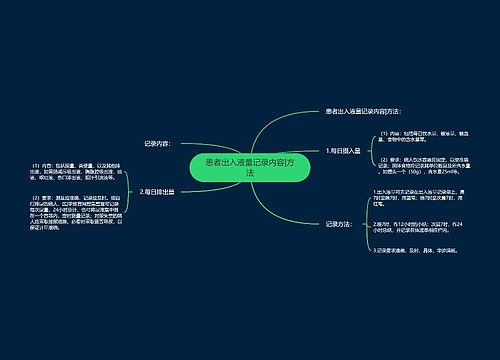 患者出入液量记录内容|方法