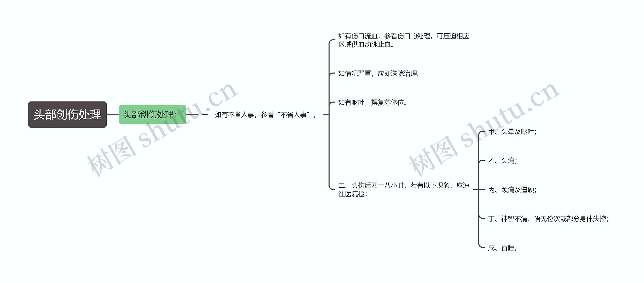 头部创伤处理思维导图