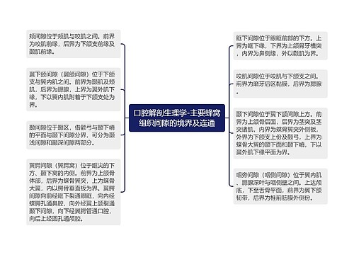 口腔解剖生理学-主要蜂窝组织间隙的境界及连通