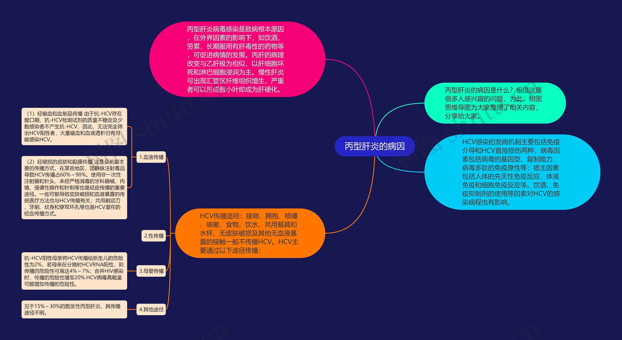 丙型肝炎的病因思维导图