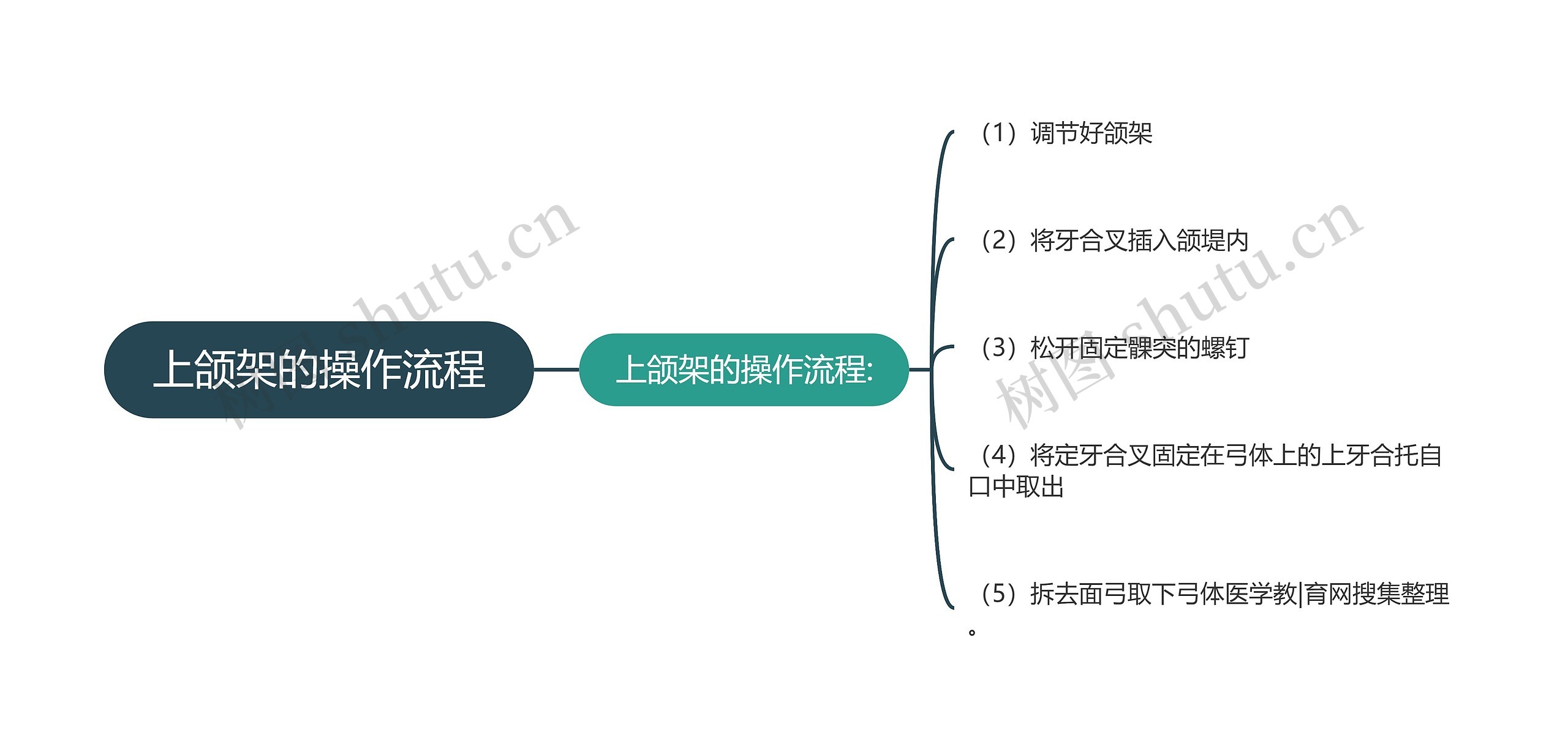 上颌架的操作流程思维导图