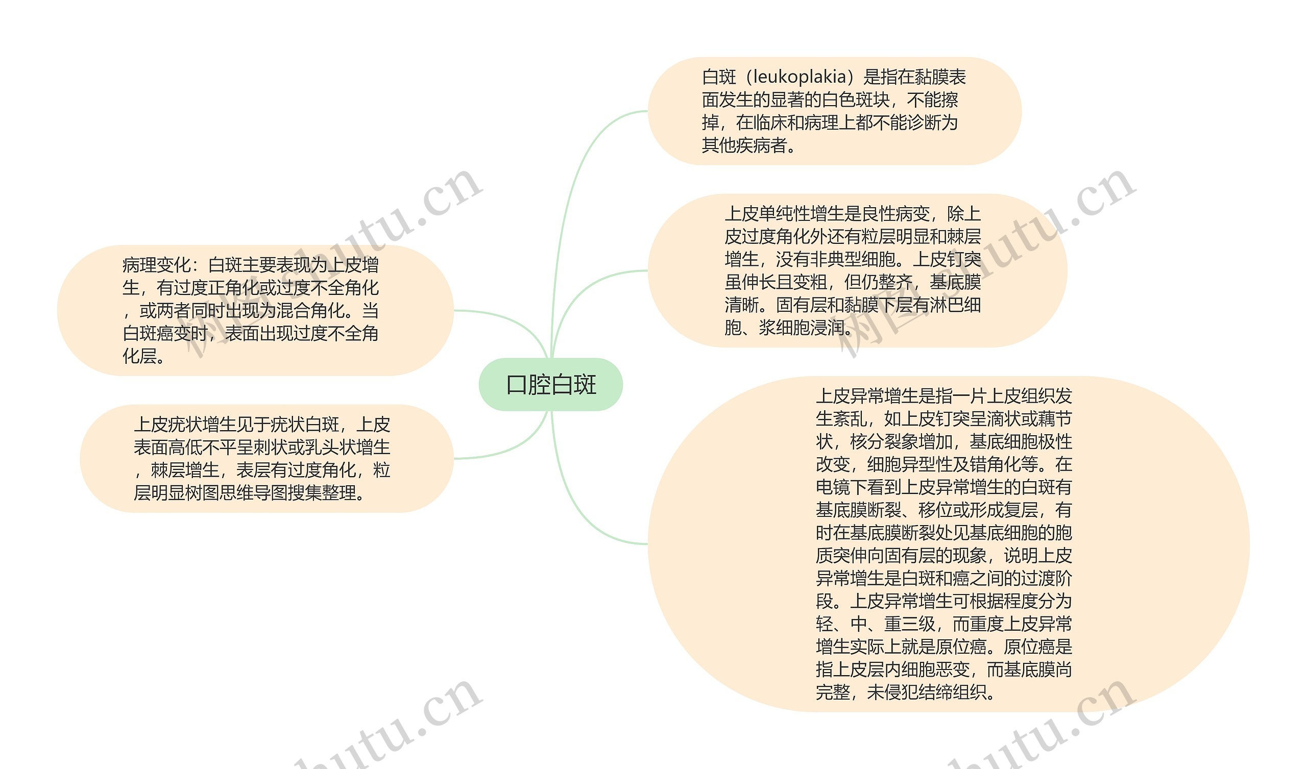 口腔白斑思维导图