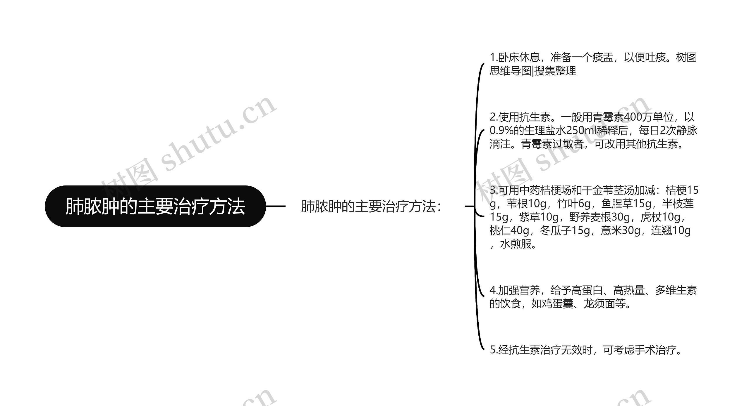 肺脓肿的主要治疗方法思维导图