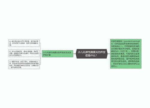 小儿化脓性脑膜炎的并发症是什么？