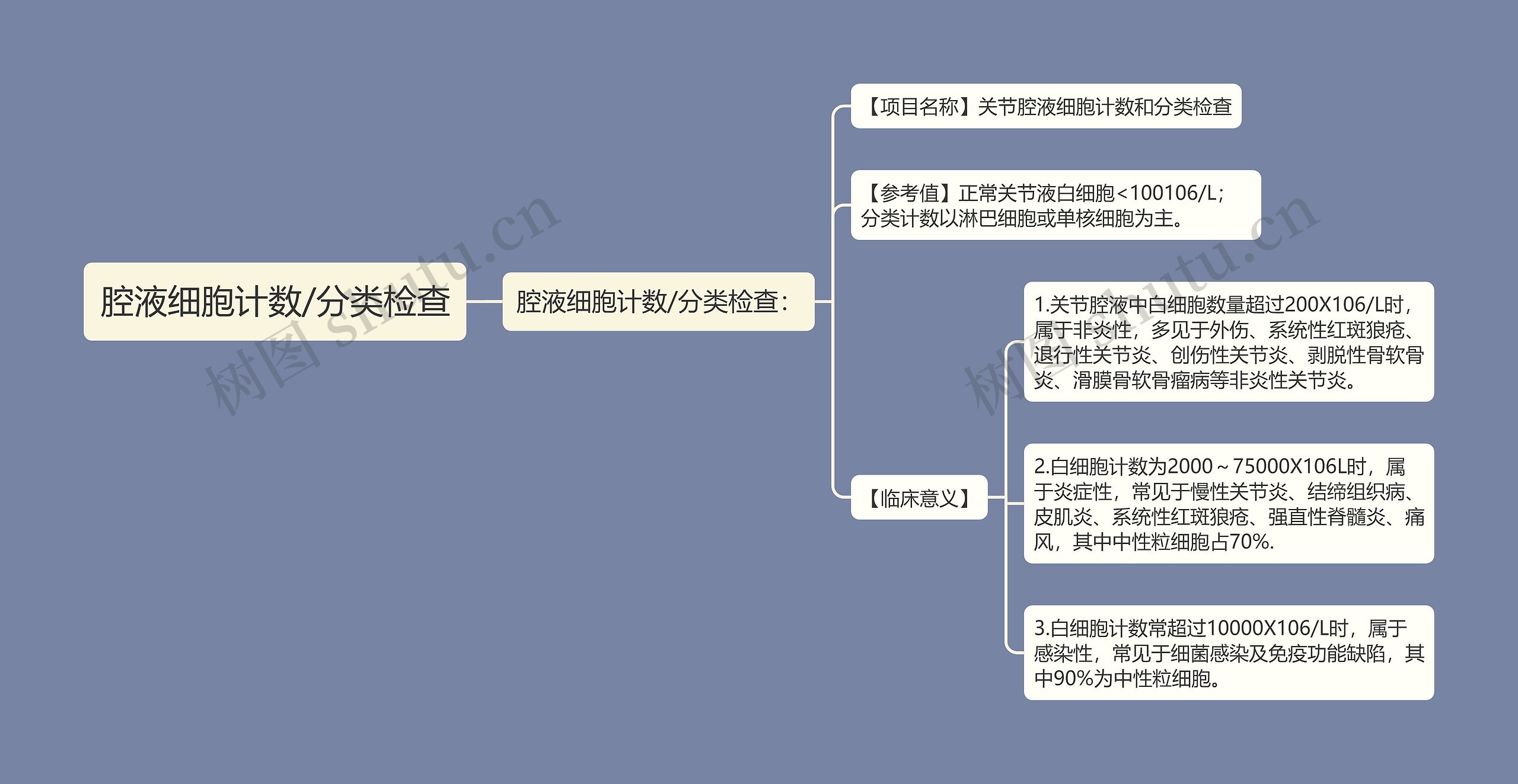 腔液细胞计数/分类检查思维导图