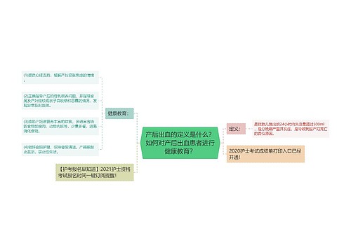 产后出血的定义是什么？如何对产后出血患者进行健康教育？