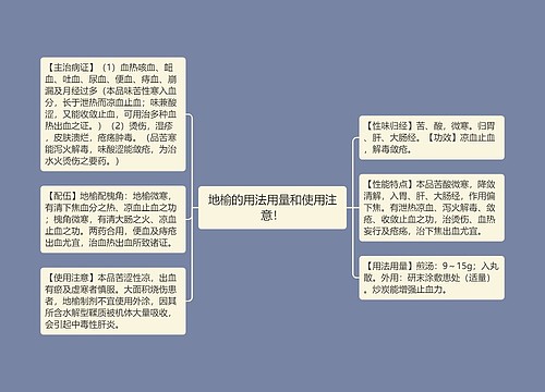 地榆的用法用量和使用注意！