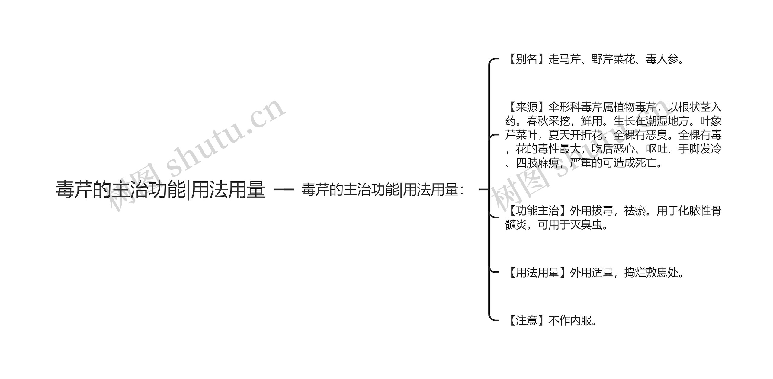 毒芹的主治功能|用法用量思维导图