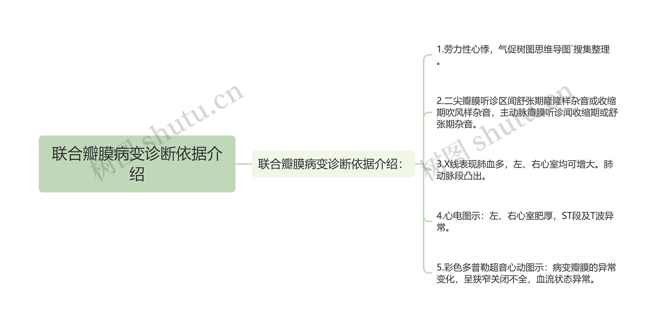 联合瓣膜病变诊断依据介绍思维导图