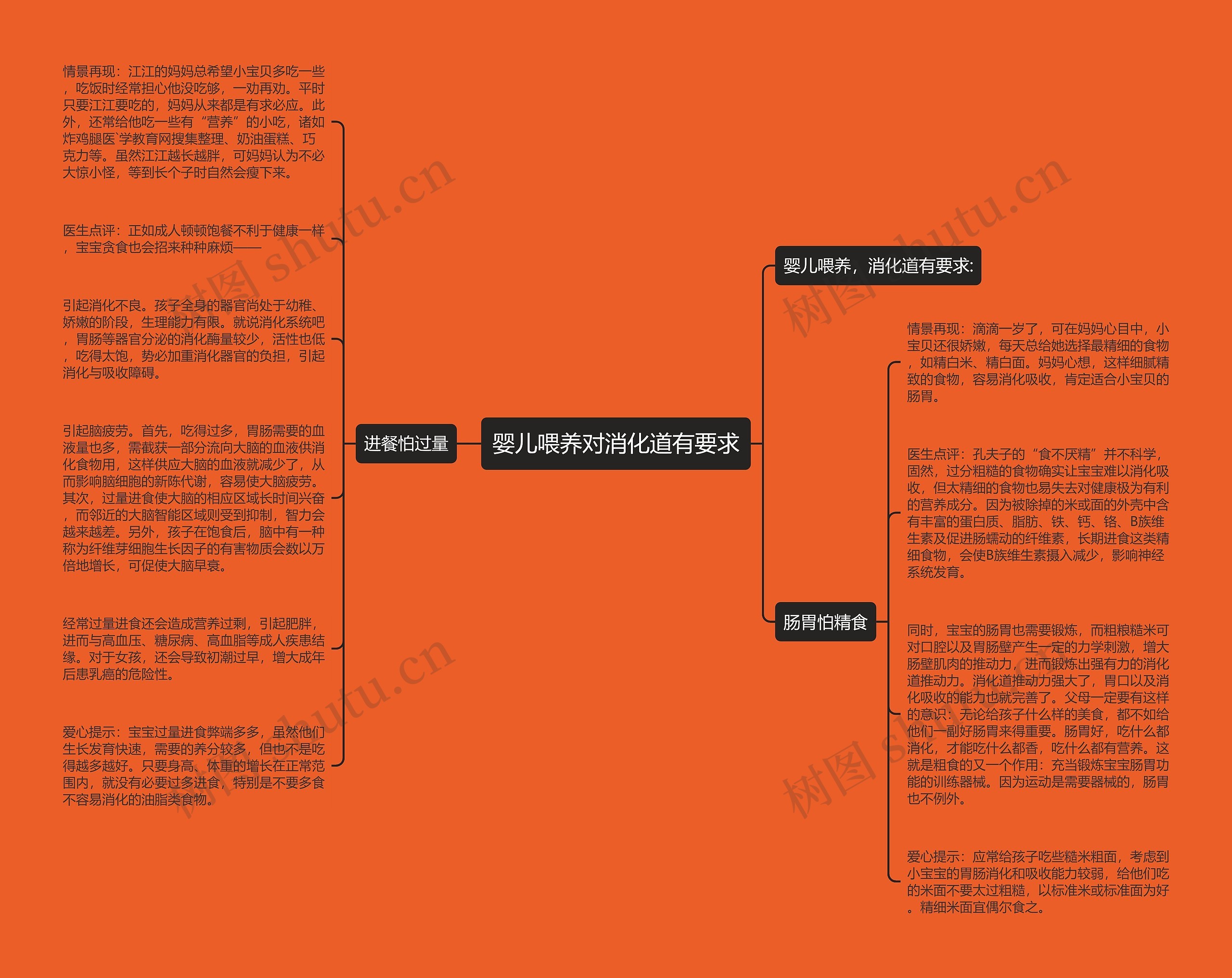 婴儿喂养对消化道有要求思维导图