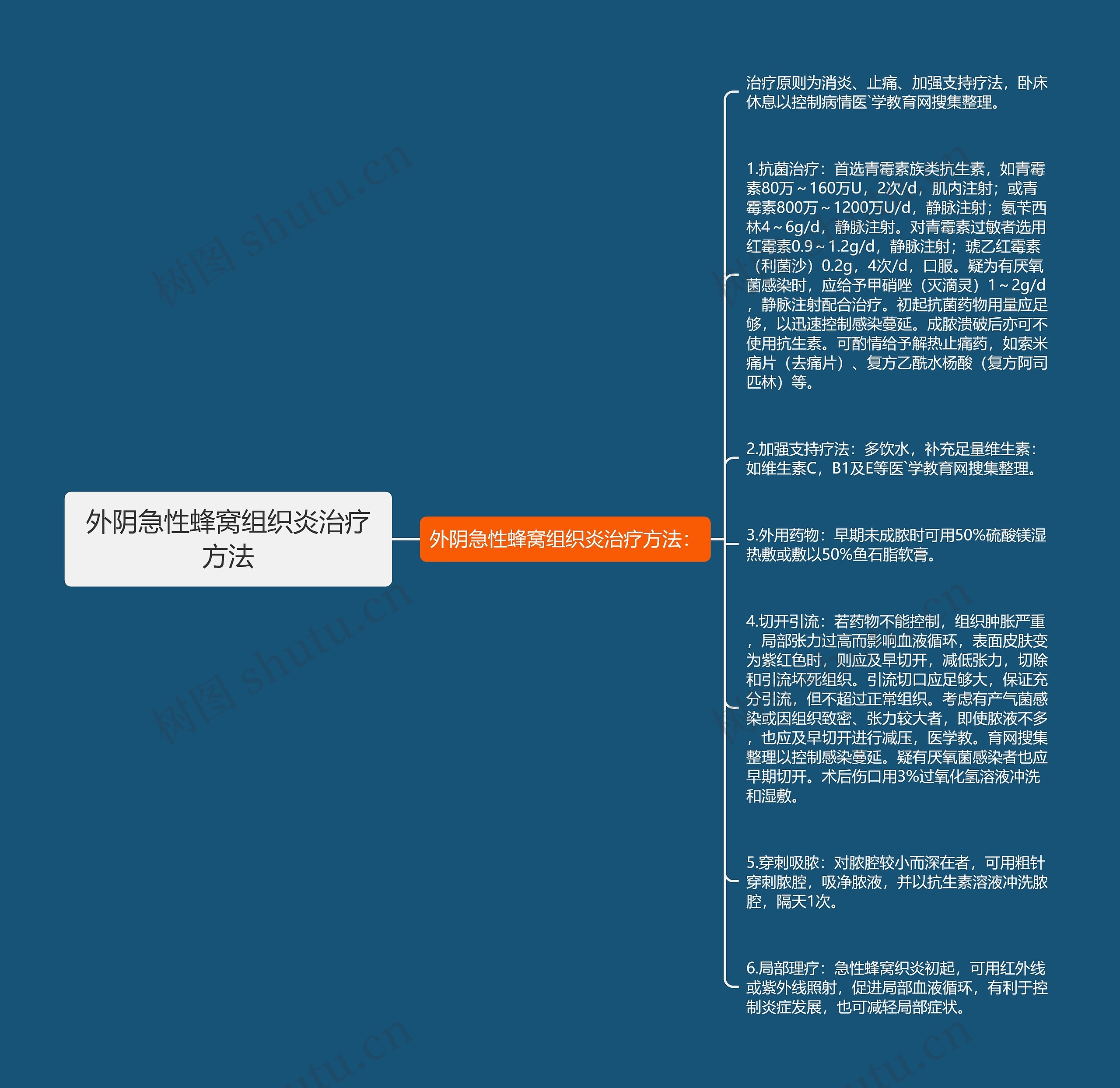 外阴急性蜂窝组织炎治疗方法思维导图