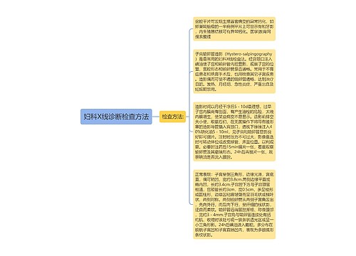 妇科X线诊断检查方法