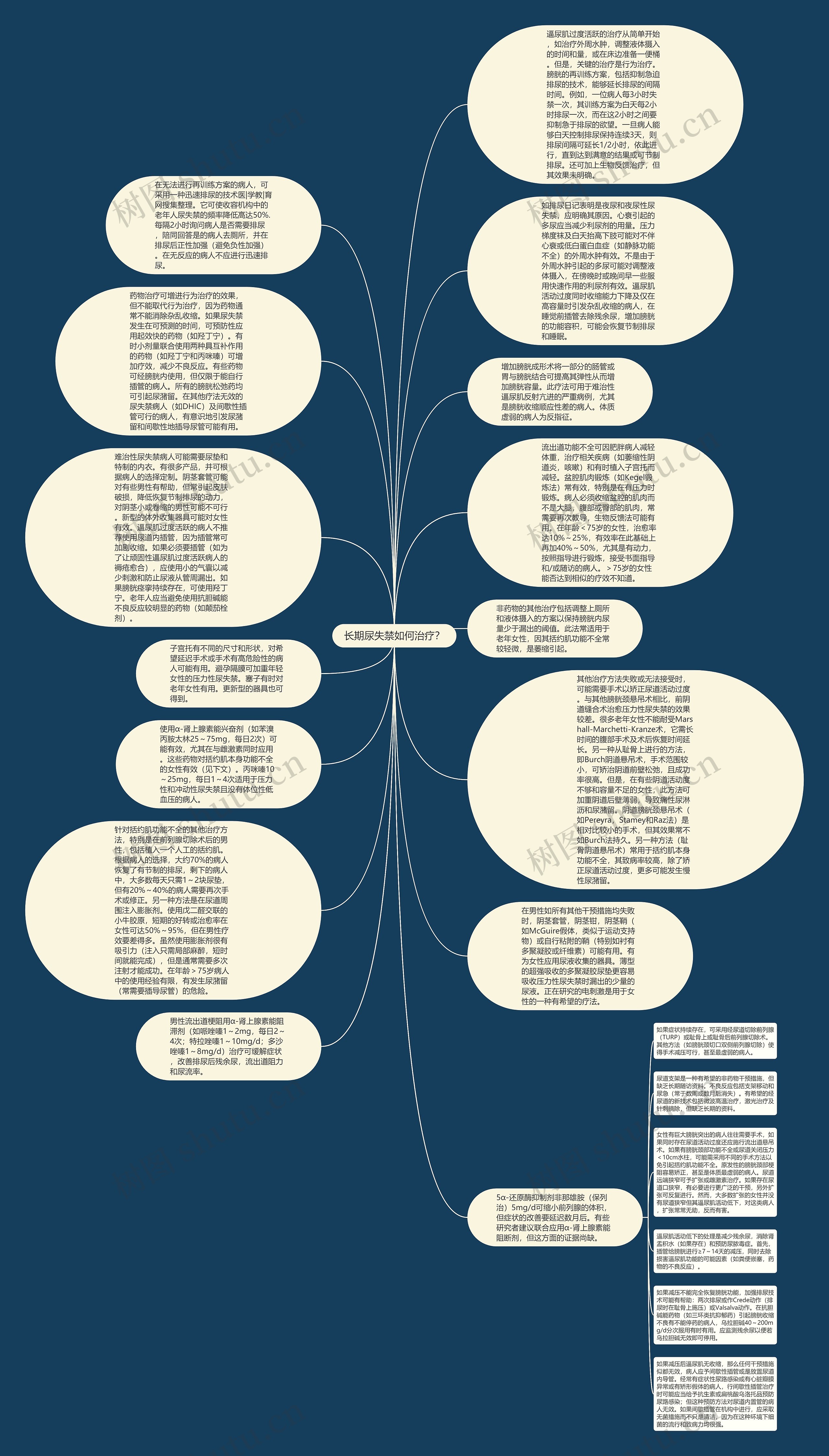 长期尿失禁如何治疗？思维导图