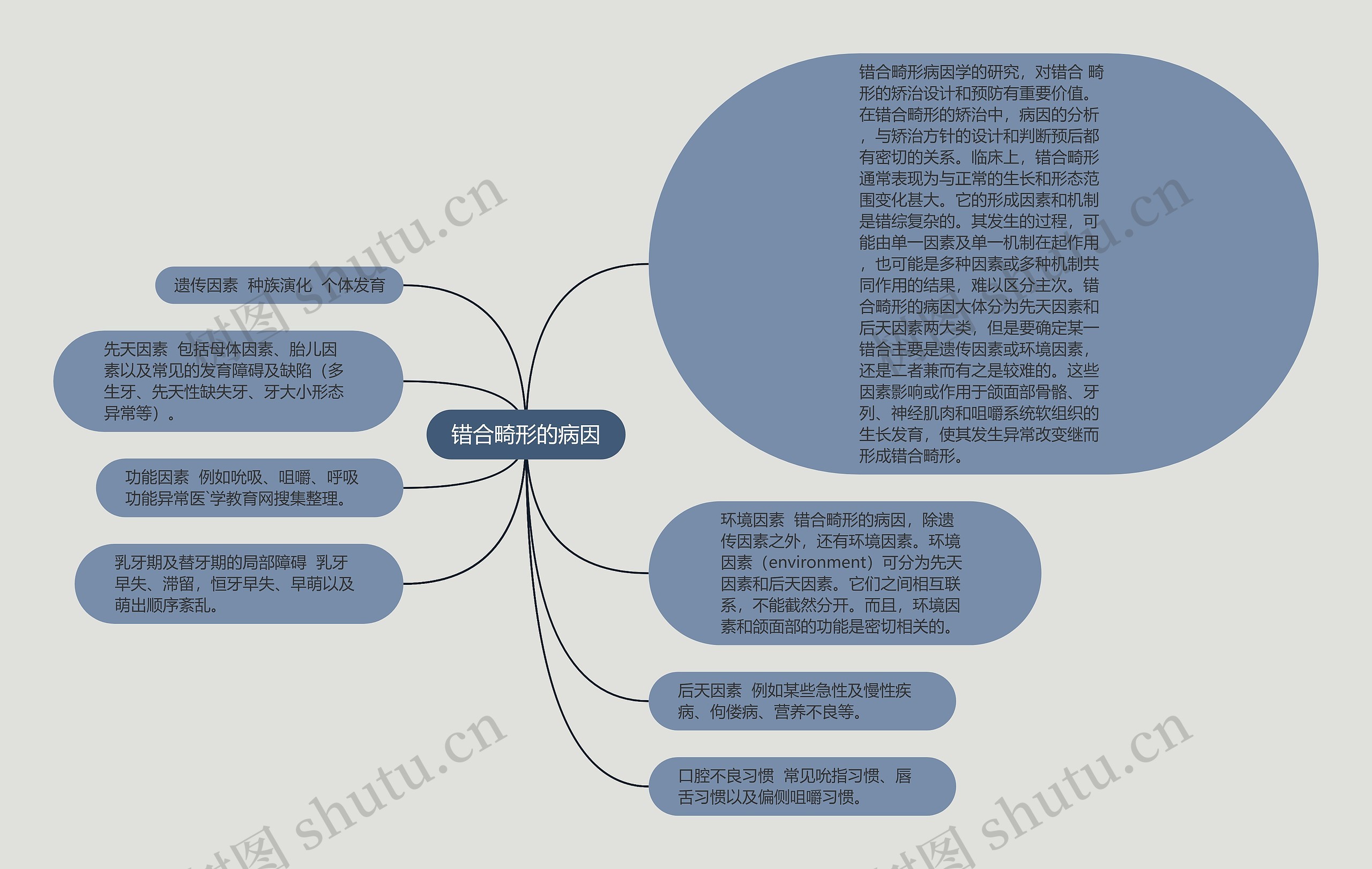 错合畸形的病因思维导图