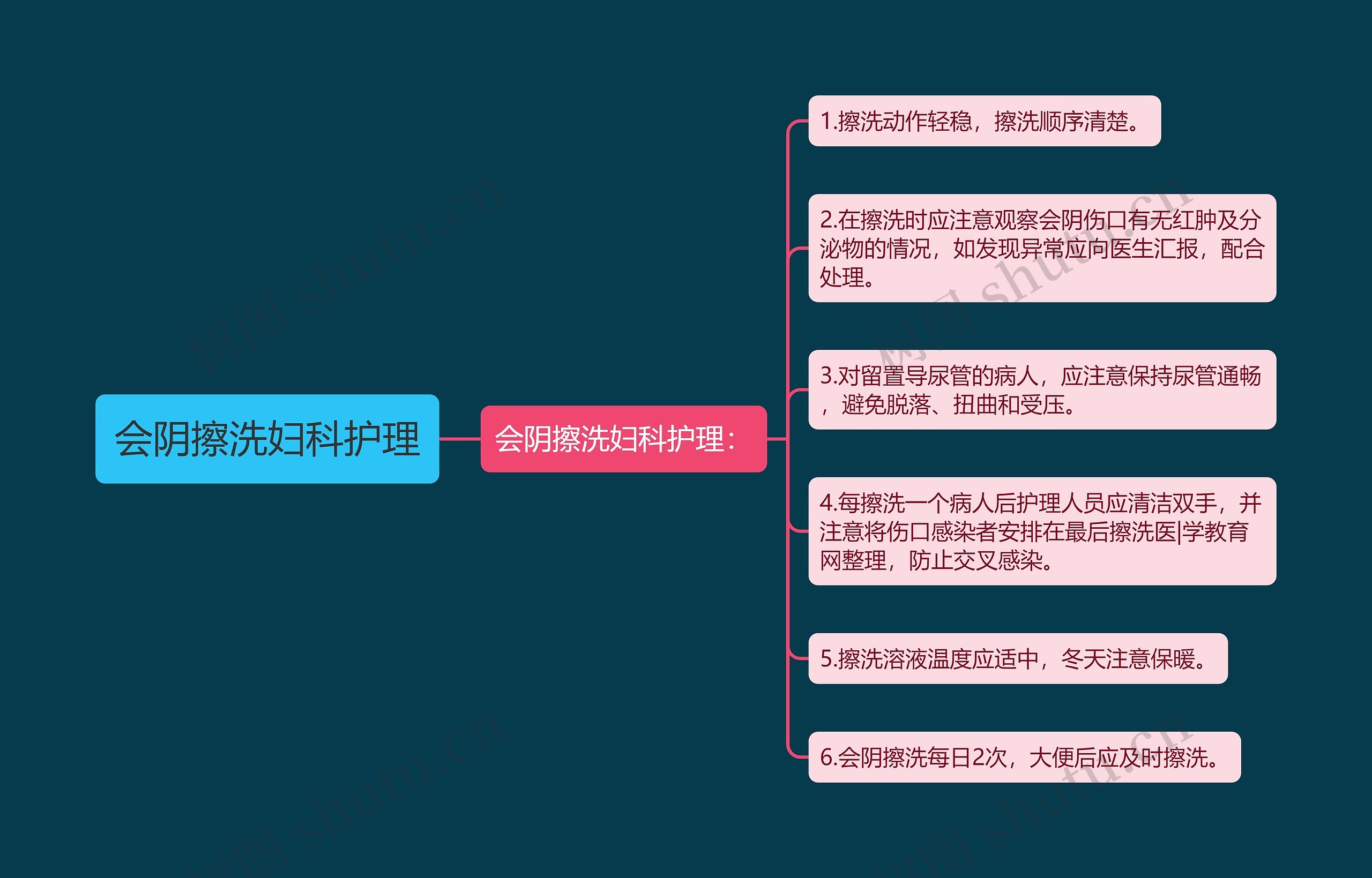 会阴擦洗妇科护理思维导图