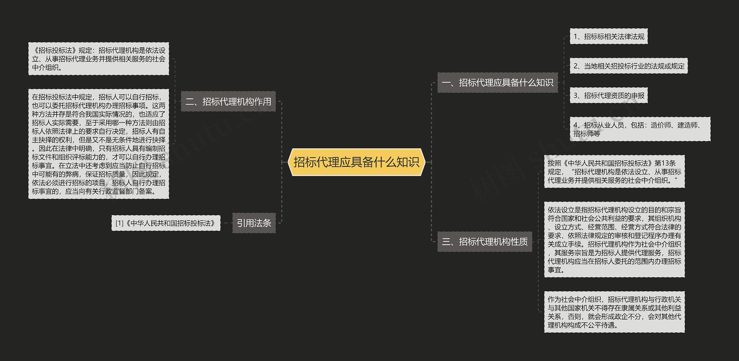 招标代理应具备什么知识思维导图