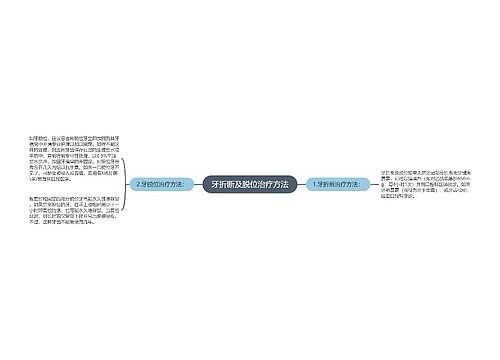 牙折断及脱位治疗方法