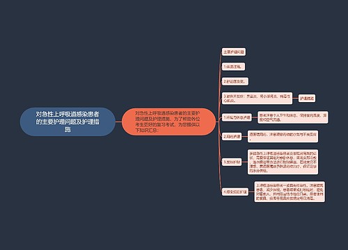 对急性上呼吸道感染患者的主要护理问题及护理措施