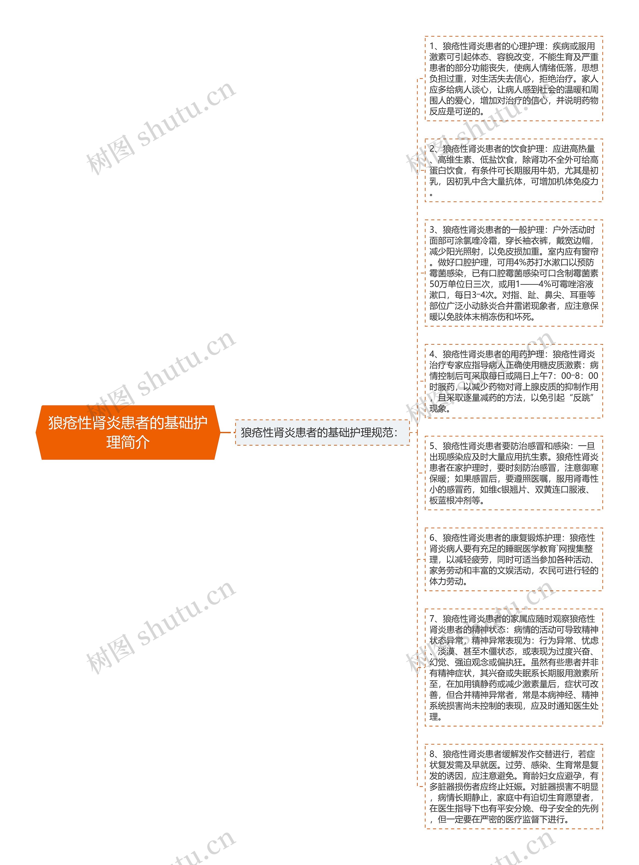 狼疮性肾炎患者的基础护理简介思维导图