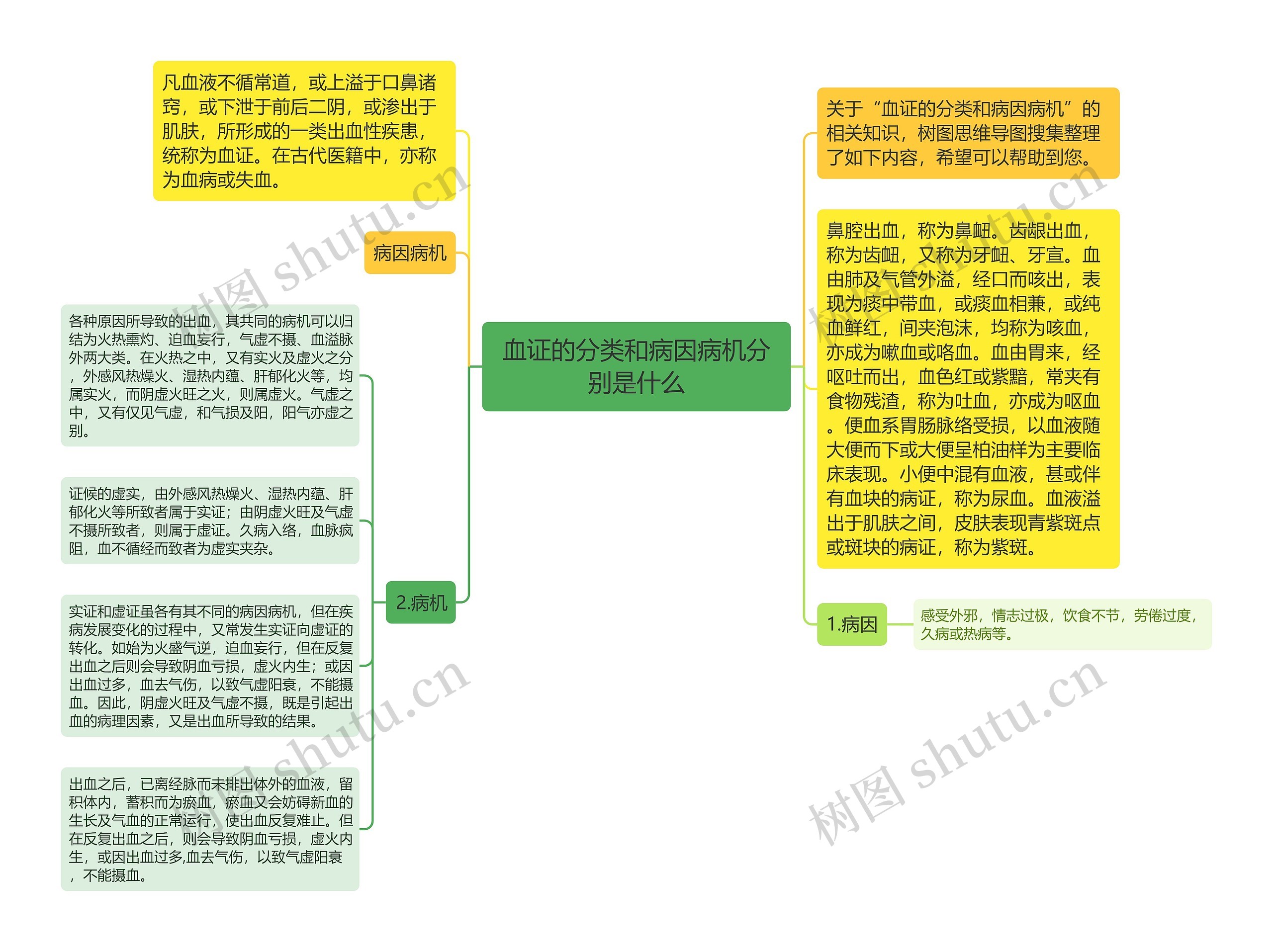 血证的分类和病因病机分别是什么思维导图