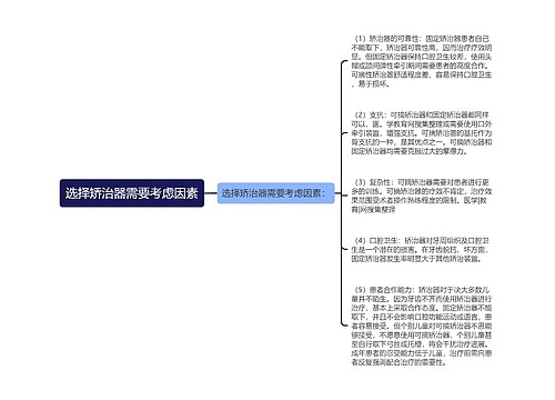 选择矫治器需要考虑因素