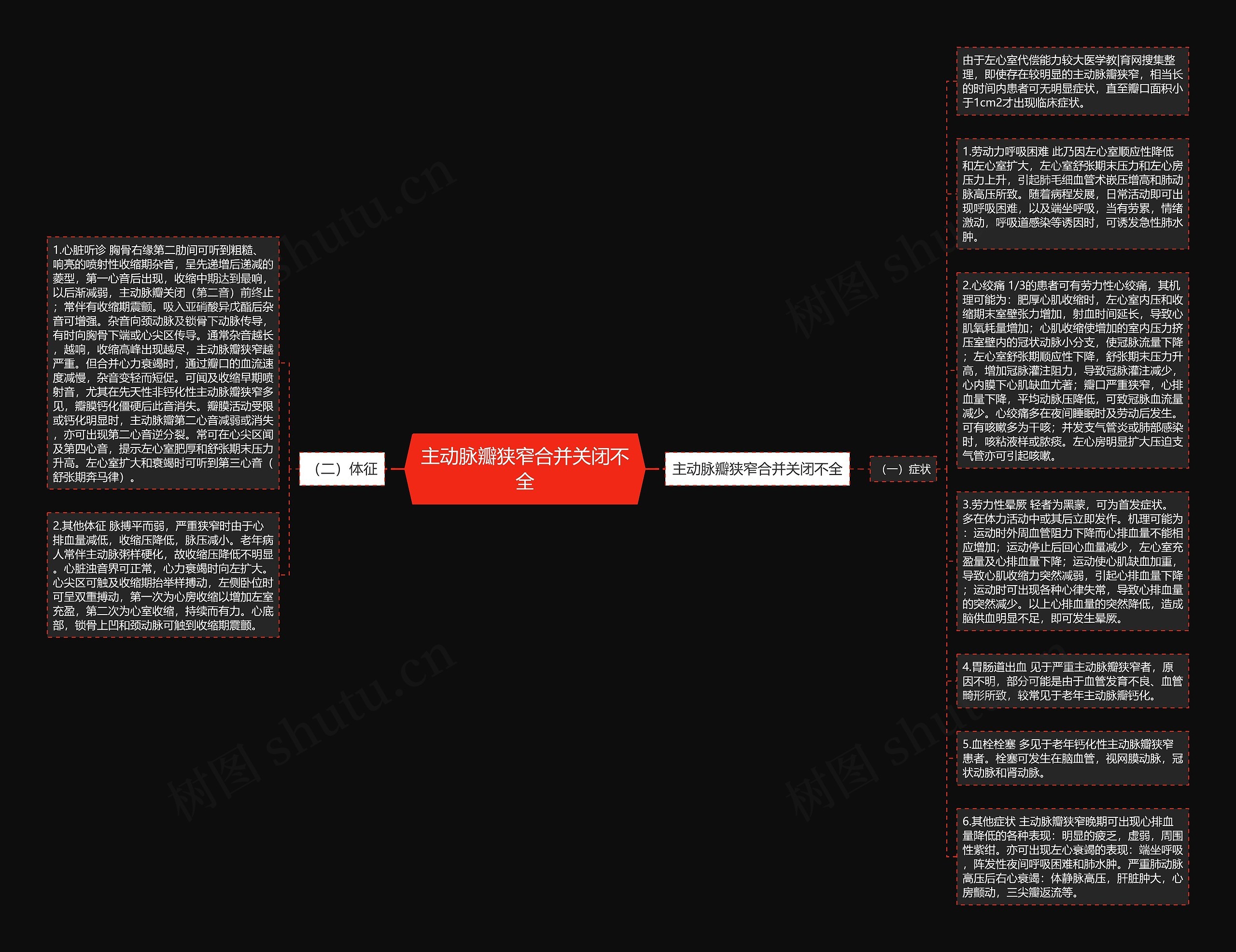 主动脉瓣狭窄合并关闭不全思维导图