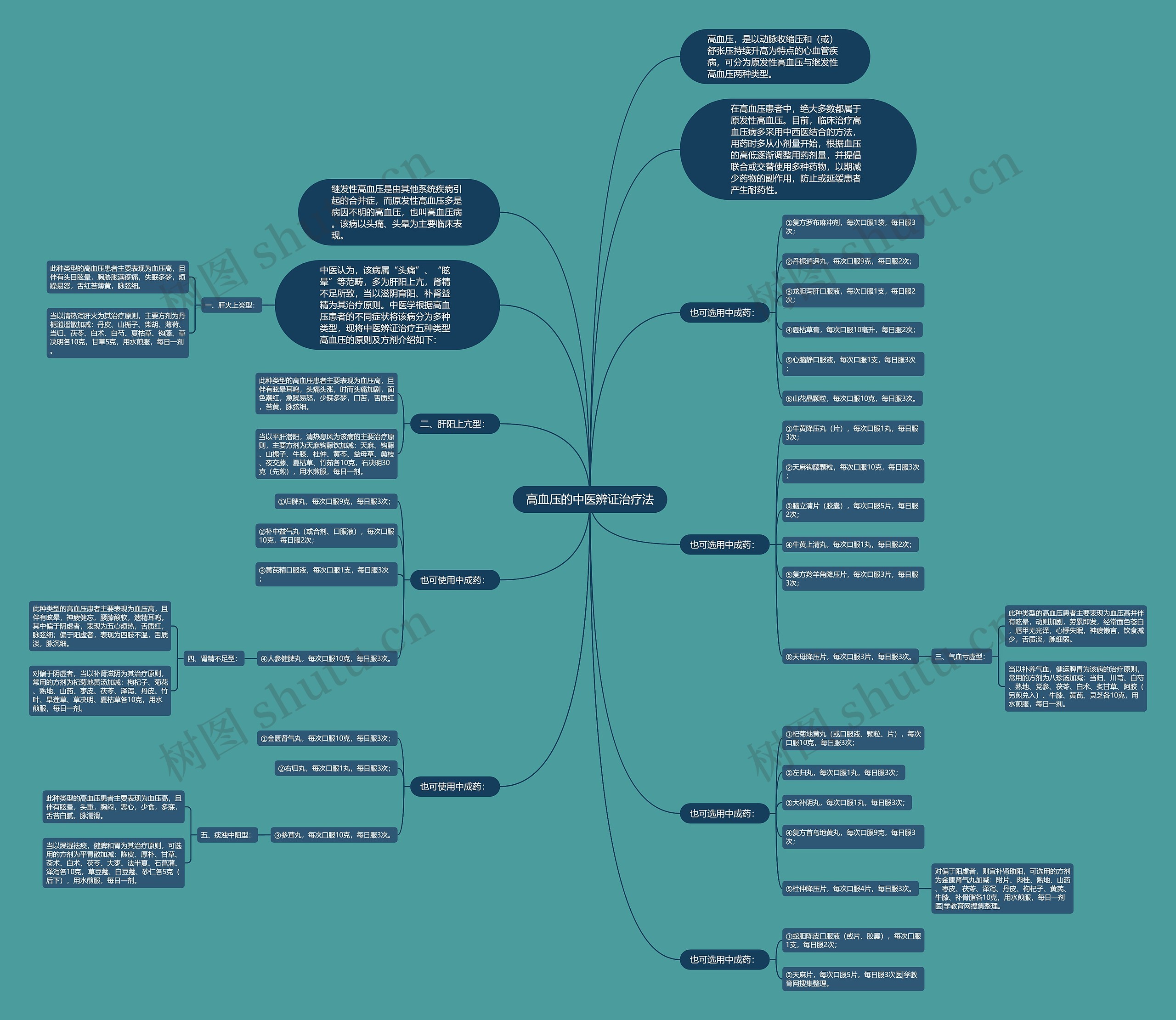 高血压的中医辨证治疗法思维导图