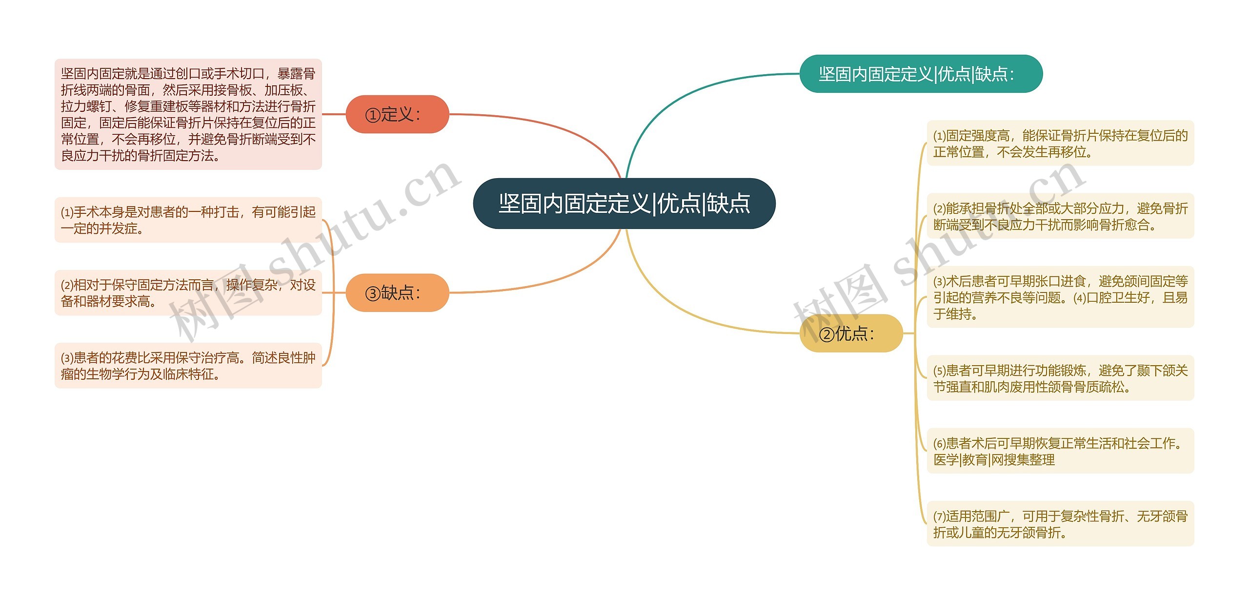 坚固内固定定义|优点|缺点思维导图