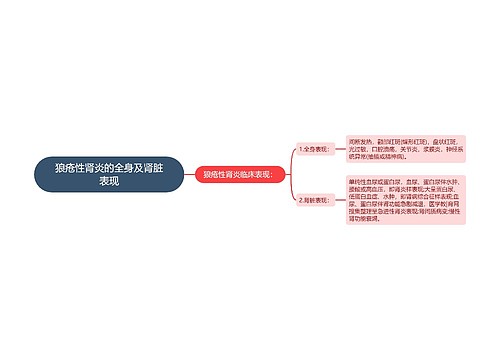 狼疮性肾炎的全身及肾脏表现